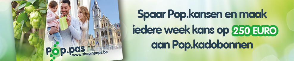 Spaar Pop.kansen en win 250 euro aan Pop.kadobonnen